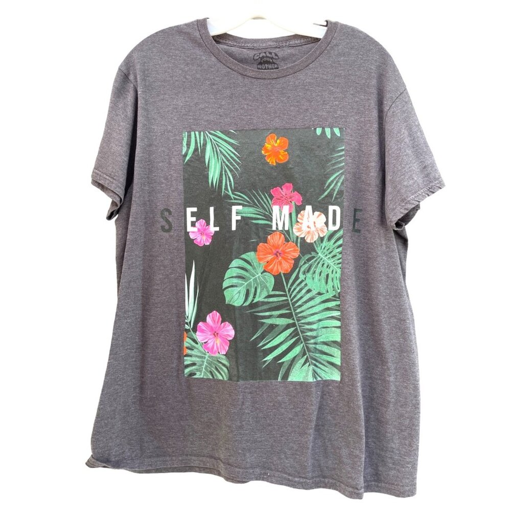 Call Your Mother  Women's size L Large Gray Self Made Graphic T-Shirt